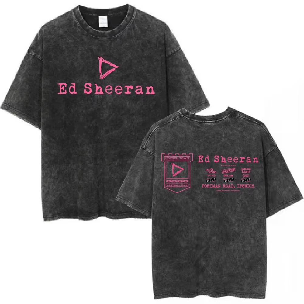 Ed Sheeran Loop Tour Australia and New Zealand Tour Merch Washed T Shirts Fans Gifts Men Women Fashion Cotton Cozy Tshirts