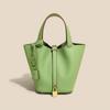 2025 Trending Women's Genuine Leather Cowhide Bucket Bag: Versatile, Top Layer Vegetable Tanned Handbag