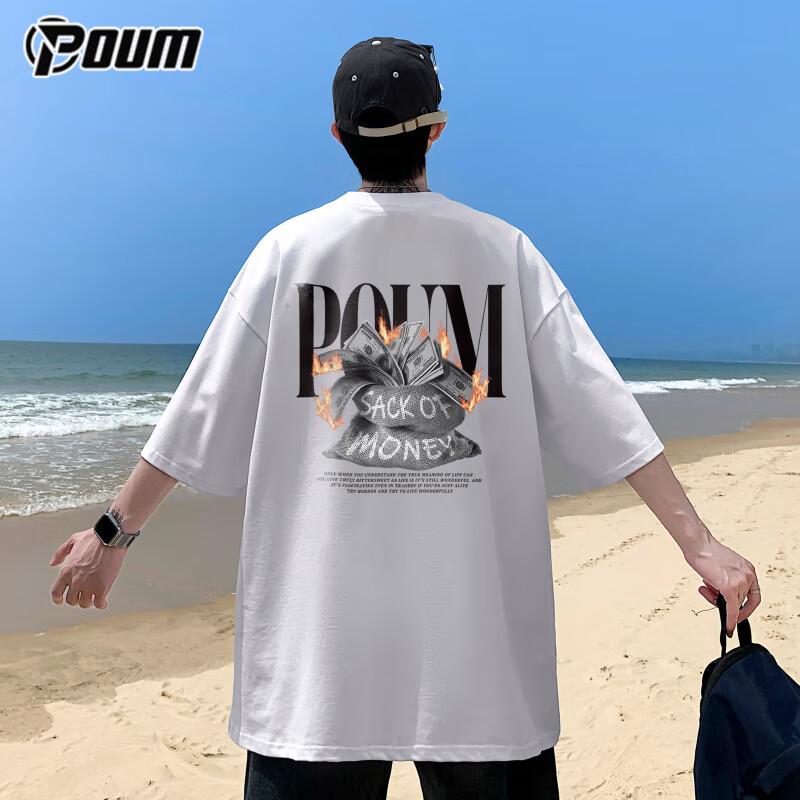 POUM Unisex Summer Trendy Casual Cotton T-Shirt XL