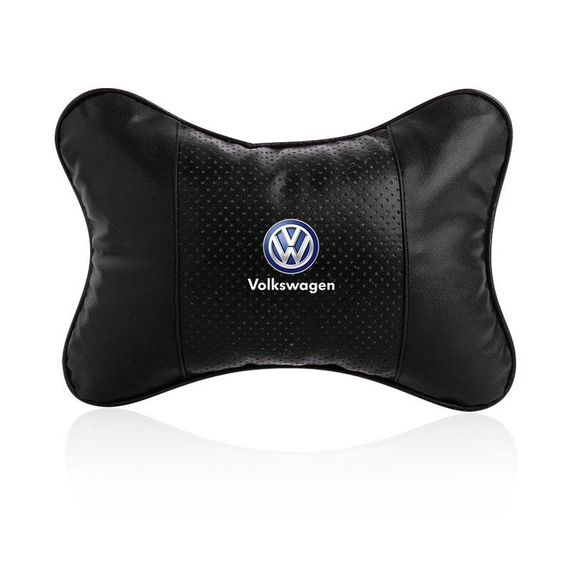 Autós Ülés Fejtámla Autó Logó Nyakpárna Autós Kiegészítők Volkswagen B7 B6 B5 Golf 4 5 6 Polo Passat CC Jetta Mk6 Tiguan Gol Cross black