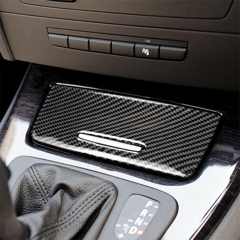 Carbon Fiber Car Center Console Gear Control Button Panel Frame Trim Stickers For BMW 3 Series E90 2005-2012 Accessories