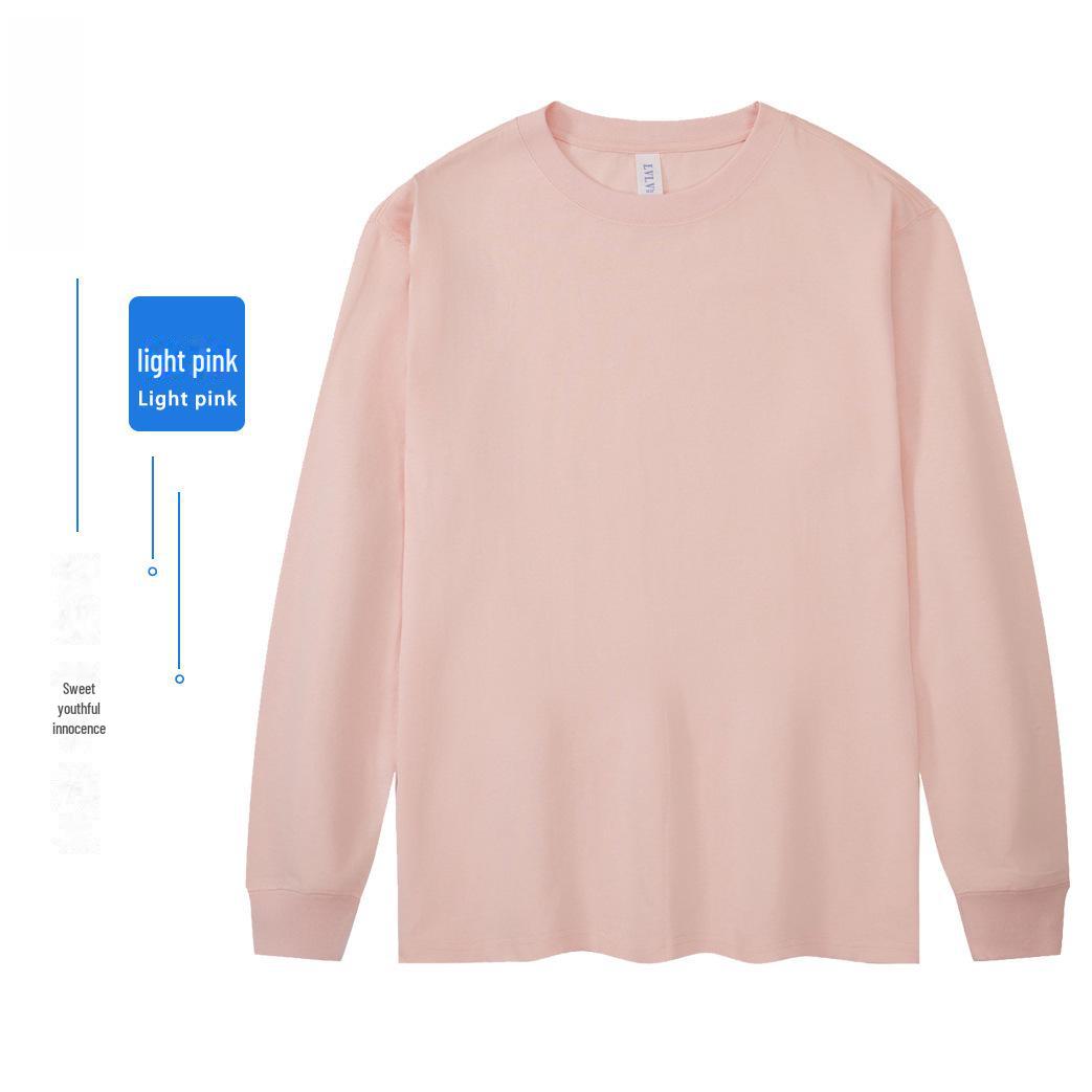 

Unisex Long-Sleeve College-Style Cotton T-Shirt, 240g, Loose Fit, Round Neck, with Printed Logo L