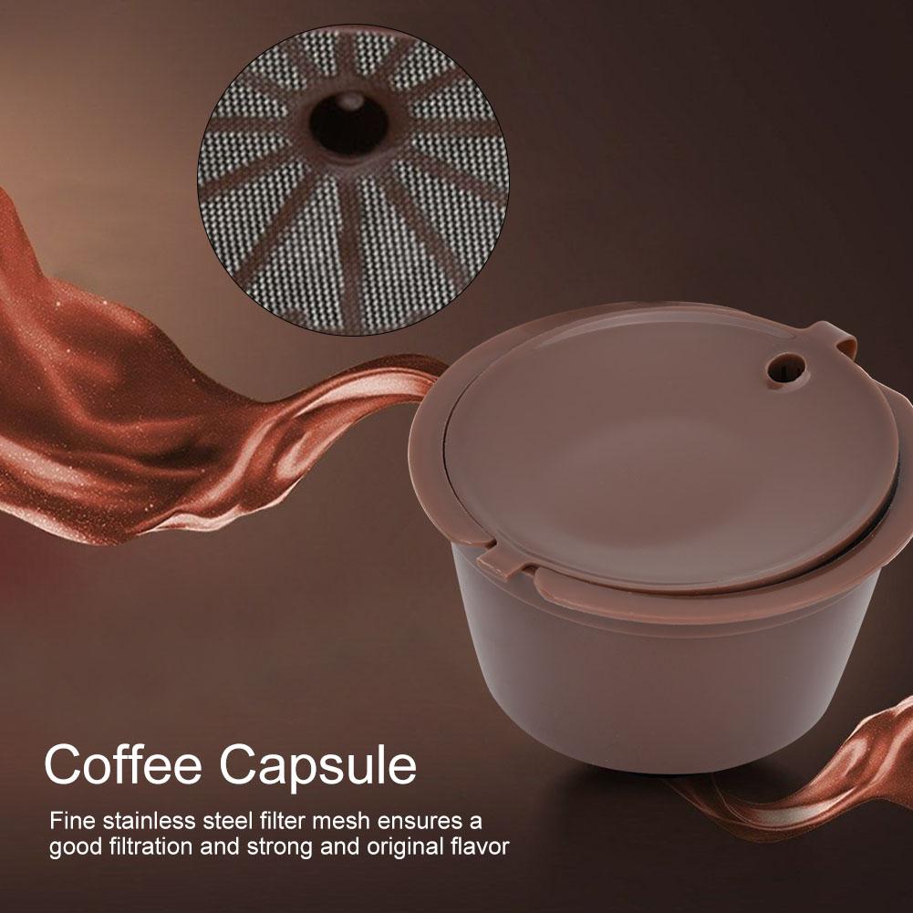 Återanvändbara Påfyllningsbara Kaffekapslar Pod Filterkoppar Set Med Sked Borste (3 Kaffekapslar)