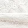 Lace Hollow Out Sweet Loose White Women's V-Neck Blouse Half Sleeves Solid Blouse Shirt