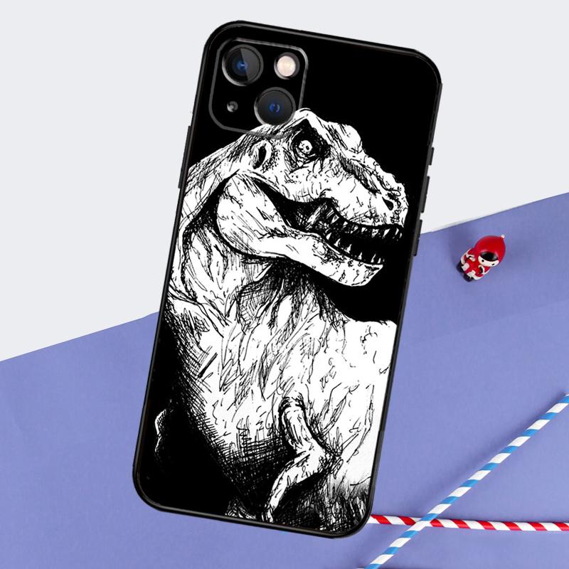 T Rex Dinosaur Tyrannosaurus Phone Case For iPhone 16 Pro Max 11 13 14 15 Pro Max 12 Mini XR 16 15 Plus 16e Back Cover