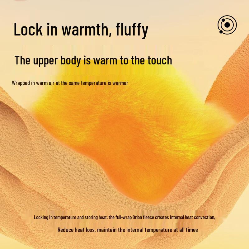 MINISO Men's Fleece-Lined Waffle Texture Long Sleeve Tee