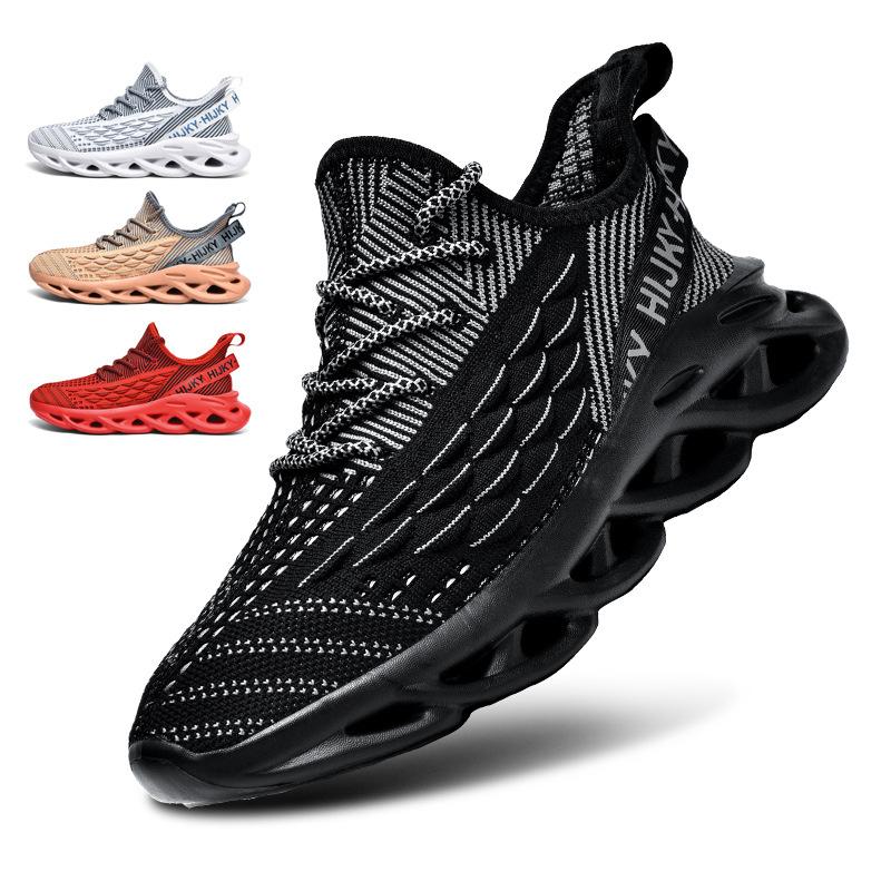 Foreign trade large size casual shoes sports shoes men's flying woven mesh low-top running shoes Terracotta Warriors and Horses high elastic hemp bot