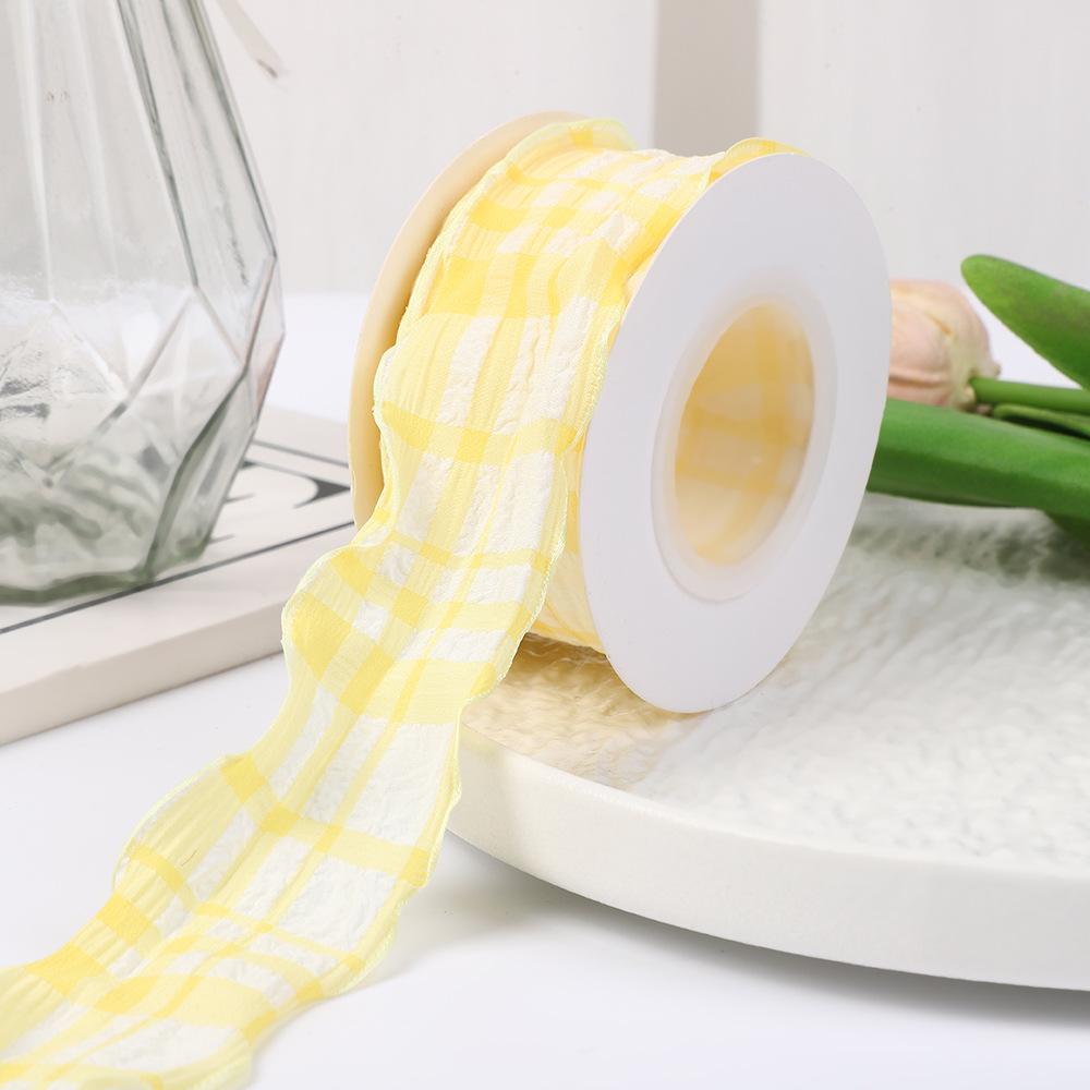 Colorful Puff Plaid Ribbon for Birthday Cake Boxes, Ins Style