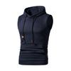 Men's Jacquard Hooded Sweatshirt Sleeveless Solid Color Knitted Hooded Sweatshirt Pullover Vest Men's Clothing