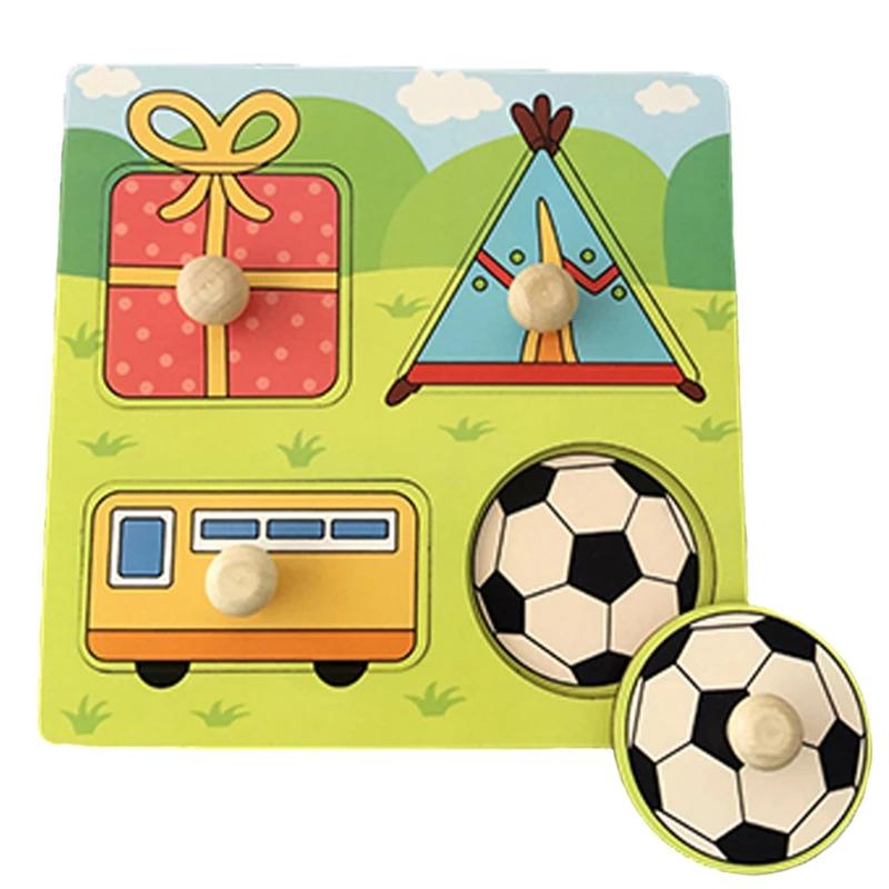Montessori Baby Toys 3D Wooden Puzzles Children'S Hand Scratch Board Game Kids Early Learning Education Fruit Cognitive Plaything