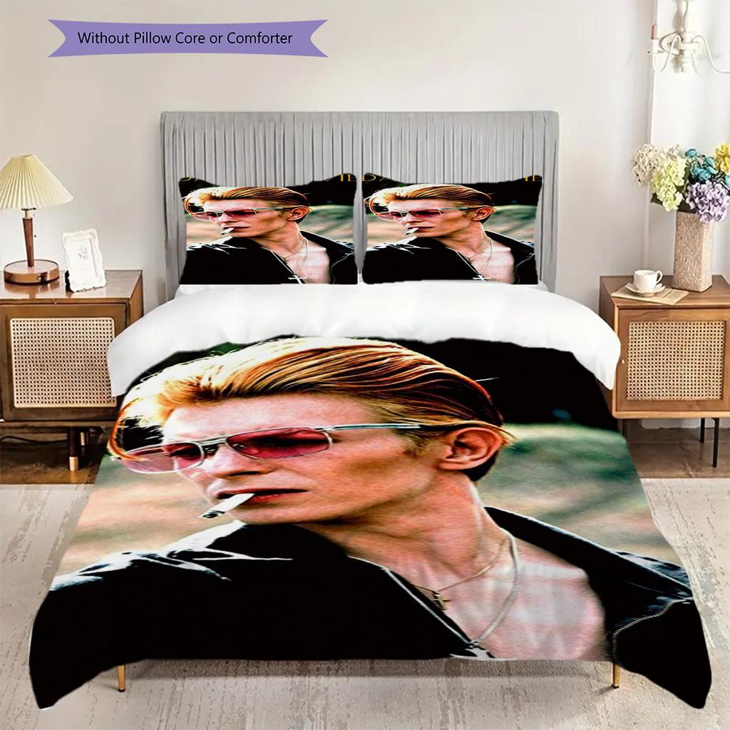 David Bowie Legend Threepiece Set 1 Duvet Cover 2 Pillowcase Without Core Bedding Set Soft And Comfortable Christmas Birthday Gift Bedding