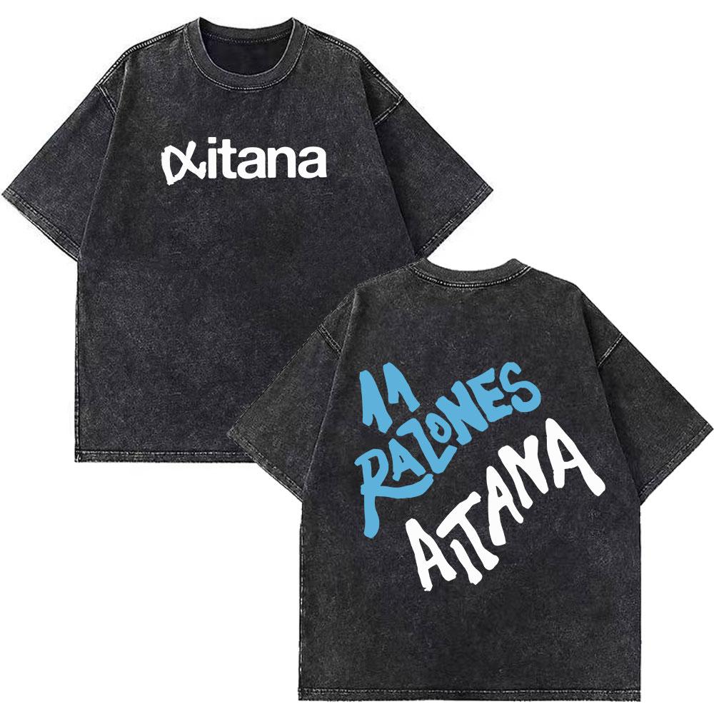 Damen Sängerin Aitana Ocana Tour Retro gewaschene T-Shirts Damen Harajuku lässige T-Shirts Sommer Baumwolle lässige ästhetische T-Shirts