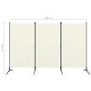 VidaXL Room Divider 3 Panels Cream White 260x180 Cm