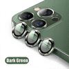 Lens For Iphone 14 13 Pro Max 12 11 Camera Lens Protector Glass Film Metal Ring Cover-13 or 13Mini (2PCS)-Dark Green