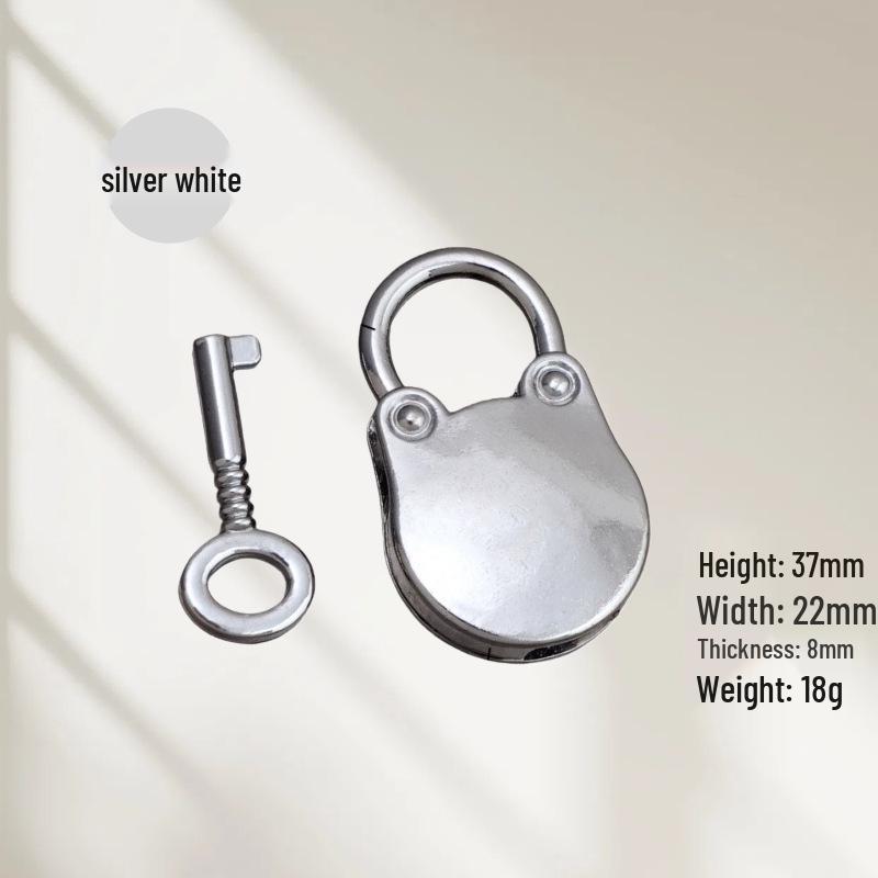 Little Bear Zinc Alloy Padlock with Key, Stationery Notebook Charm, Bag Accessories, Craft Lock Ornament.