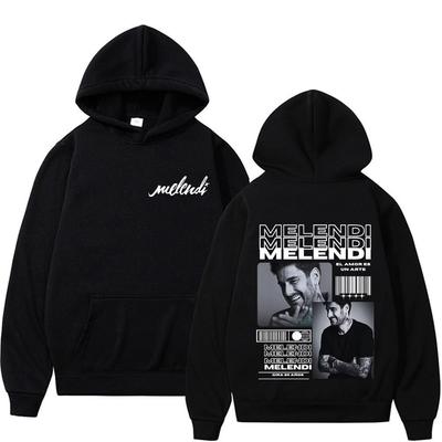 Rapper Melendi Tour Nové Album Grafická Mikina s Kapucí Pánská Dámská Módní Vintage Popová Hudba Mikiny Pánské Hip Hop Volné Pulovry s Kapucí
