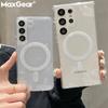 Для Magsafe Магнитный Прозрачный Чехол Для Samsung Galaxy S24 S23 S22 S21 S20FE Plus Note 20 Ultra A14 A34 A52 A53 A54 Мягкий Чехол