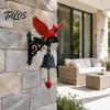 Holiday Decoration for Home Red Bird Garden Bell, Vintage Style Wall Mounted Outdoor Dinner Unique Decor Gift Yard Porch Patio Entryway Farmhouse