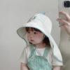 UV Protection Hat Baby Hat Beach Accessories Boys and Girls Sun Protection Wide Brim Sunshade Shoulder Cover Breathable Sun Hat