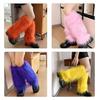 Fashionable Fuzzy Leg Warmers Plush Boot Cuffs Toppers Footless Socks Rainbow Colorful Leg Gaiters for Costume Parties