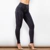 Shascullfites Blugi cu talie super înaltă pentru femei Melody Wear Slim Fit Blugi negri High Street Push Up Jeggings