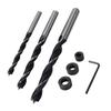 Woodworking Twist Drill Bit Set: 2-12mm Three-Point Bits W/ Depth Stop for Wood Board Hole Drilling