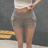 H Home European and American Women's Clothing Street Athleisure Pocket High-Waist Cargo Shorts Fitness Running Shoelace Sexy Hot Pants