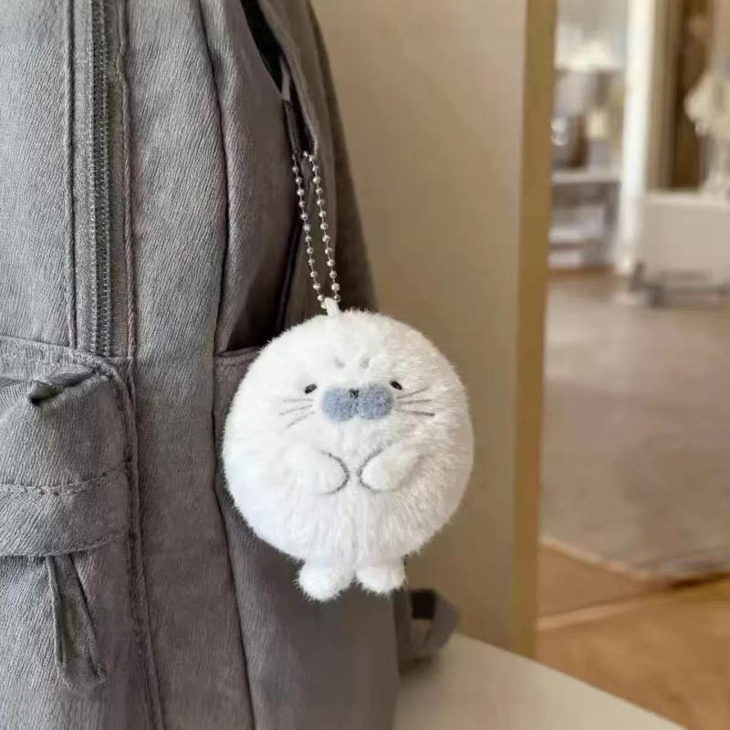 10cm Super Cute Gray Seal Plush Pendant Cartoon Animal Hanging Ornament for Backpack Keychain Small Gift