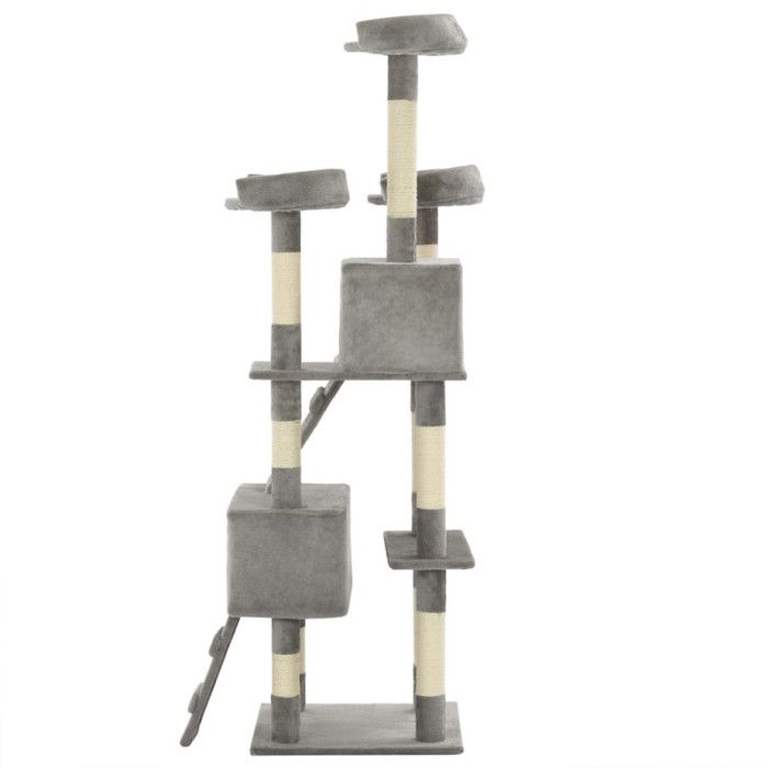 VidaXL Arbre à chat avec griffoirs en sisal 170 cm Gris