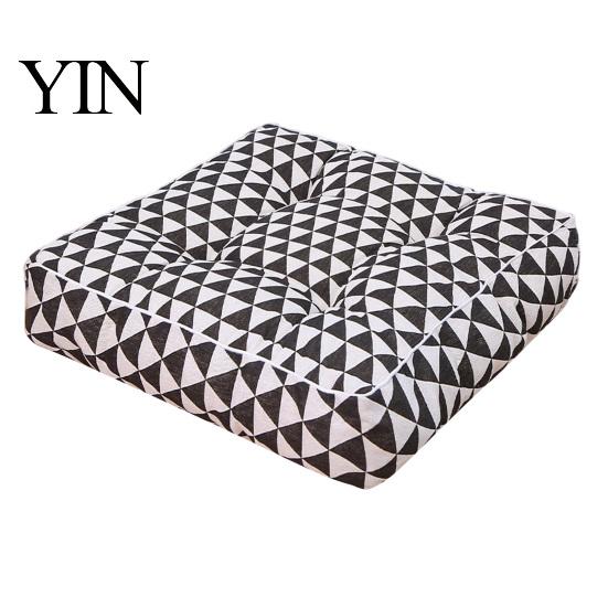 Supportive Cushion for Bay Window Modern Stylish Chair Cushion, Ultra Soft Square Geometric or Comfortable Floor Seat Mat Meditation Plant Prints,