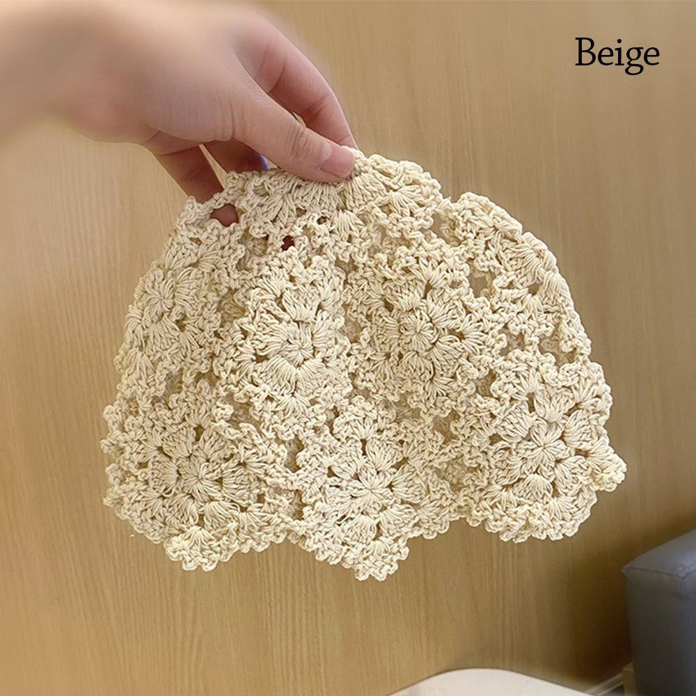 Flowers Beret Cap Lace Skullies Hat Breathable Knitted Hat  for Women