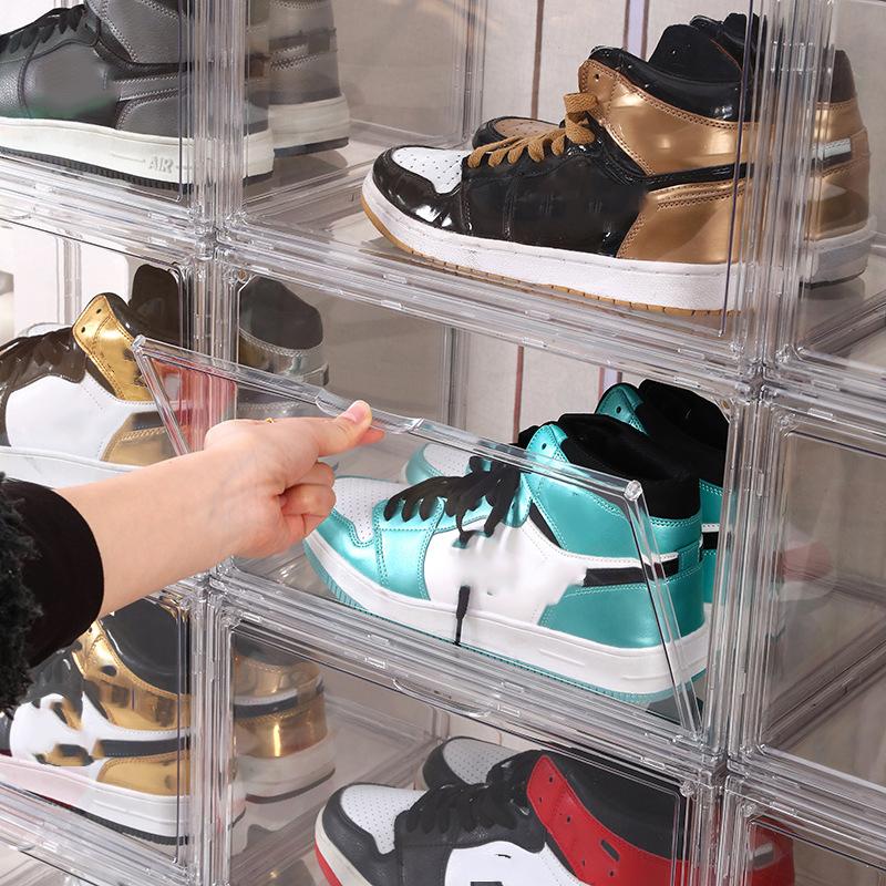 1PC Shoe Storage Box Acrylic Shoe Organizer Sneaker Display Case Anti-Scratch Design Dust-Proof Clear Shoe Storage Box 36x27cm