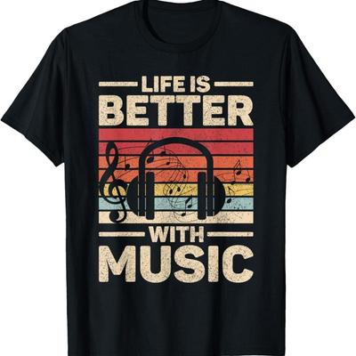 Life Is Better With Music Lover Musician Outfit EDM DJ T Shirt