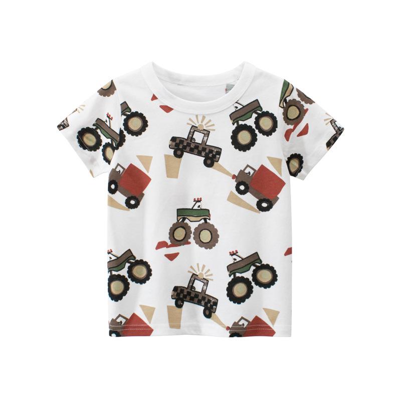 

Children s summer clothing new Korean version children s car short-sleeved T-shirt 90cm
