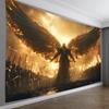 Fiery Angel Tapestry  Dramatic Wall Hanging with Wings for Bedroom and Living Room Decor Perfect Gift for Fantasy Lovers