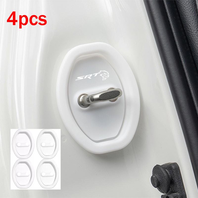 4 pcs Extendable Silicone Car Door Lock Covers Waterproof Rust-proof Protection For Dodge SRT Challenger Hellcat Ram Challenger