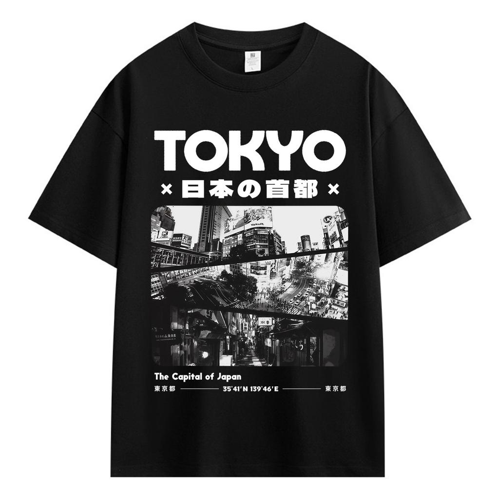 Japanese Tokyo Graphic T Shirt Unisex Unisex Vintage Fashion Harajuku TShirts Oversized Cotton High Quality Casual Summer TShirt