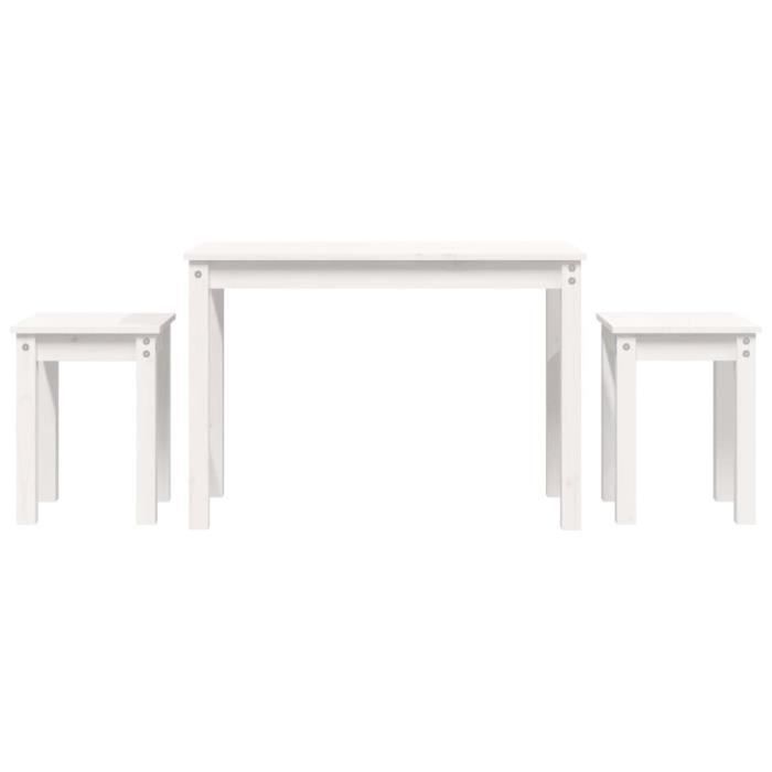 VidaXL Tables gigognes 3 pcs Blanc Bois de pin massif 824979