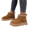 Cloth cover foot velvet short cotton shoes 2025 autumn new large size round head warm thick-soled snow boots women