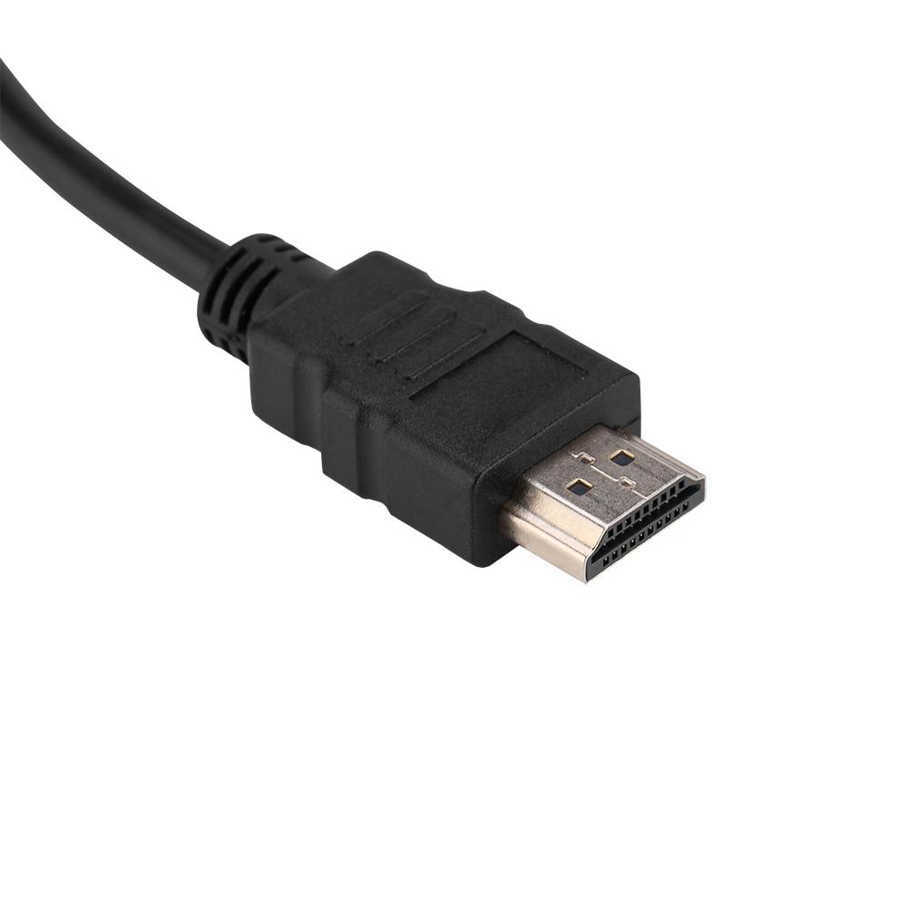 HDMI To VGA Adapter With Audio Cable T Type Micro Mini HDMI Connector For PS3 PS4 Xbox360 Black