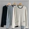 New ArrivalS Open Run Women S Color BloCk Round NeCk Long Sleeve Knit Pattern C