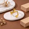 Zweifarbiger geometrischer offener Ring in Gold & Silber - Titanstahl Europäischer/Amerikanischer Stil