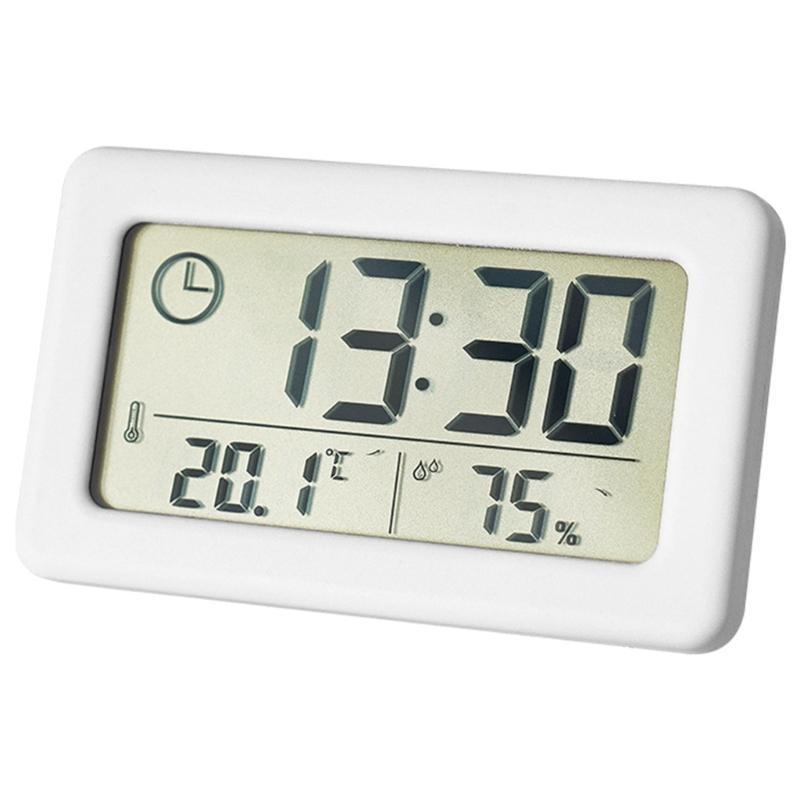 Elegant Digital Clock with Comprehensive Environmental Monitoring for Quality Lifestyle белый