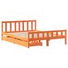 Solid Wood Bed Without Mattress Wax Brown 150 X 200 Cm Pine Wood