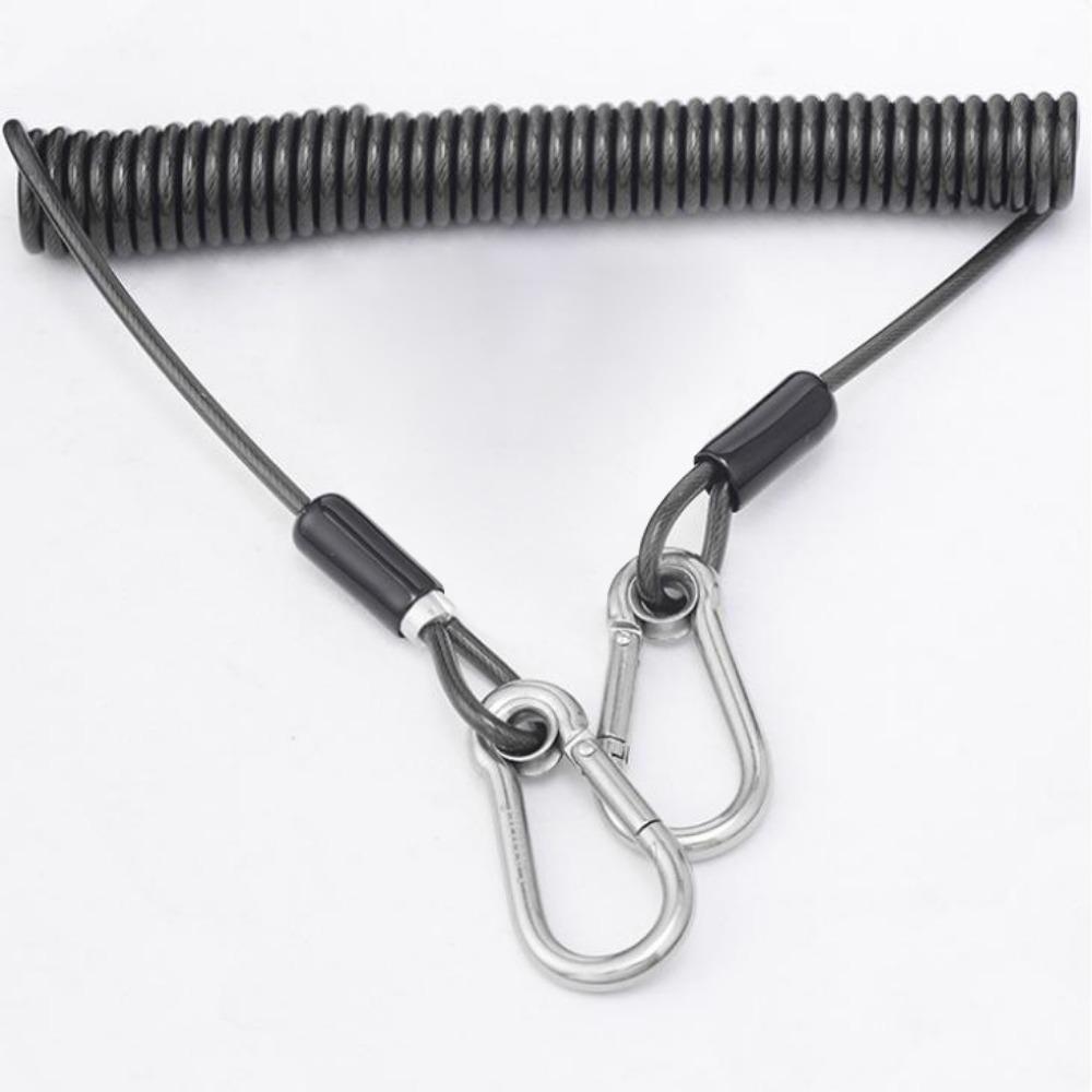 Weighing 50KG Anti-slip Rope with Metal Carabiner Anti Falling Steel Wire Fishing Lanyards