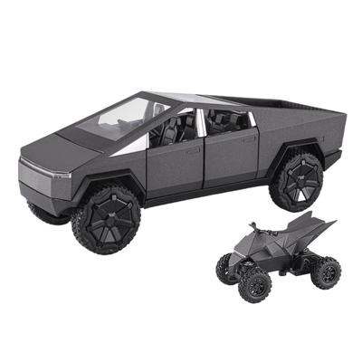 1/24 Tesla Cybertruck Pickup Alloy Model auta tlakově lité Kovová hračka Terénní vozidla Simulace modelu auta Zvuk a světlo Dárek pro děti