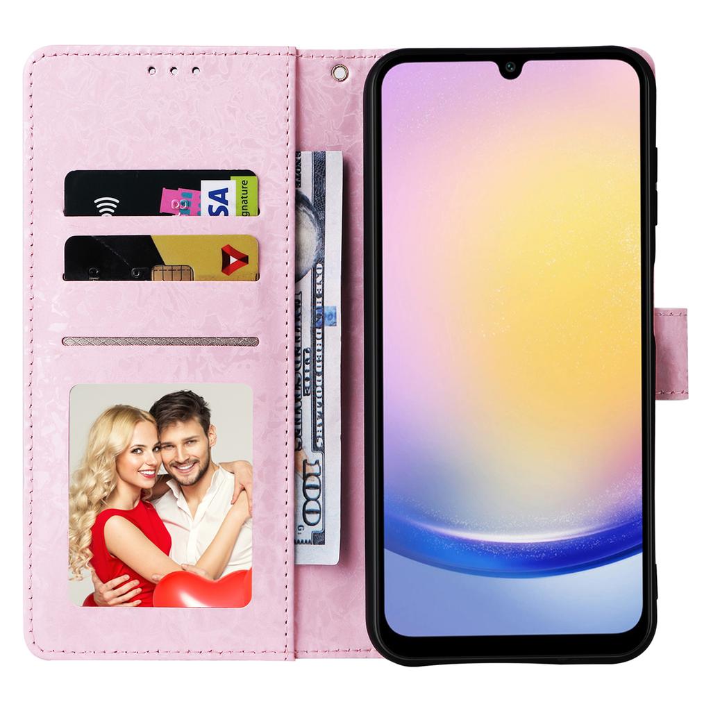 For Samsung Galaxy A25 5G (Global) (161.0 x 76.5 x 8.3mm) Leather Case Wallet Lacquered Phone Cover