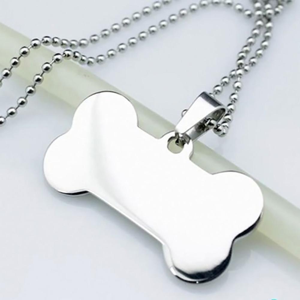 Cute Stainless Pet Name Dog Personalized ID Steel Blank Bone Tags