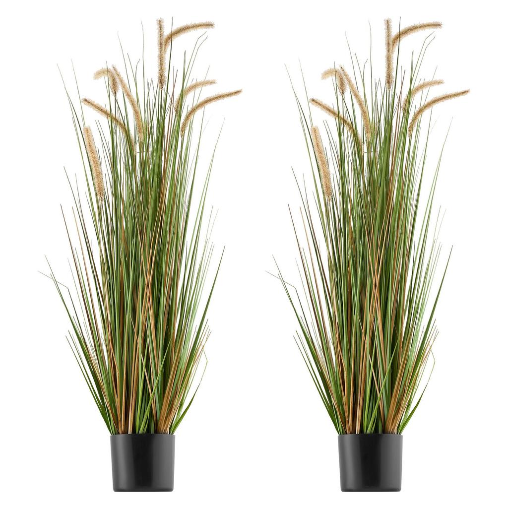 VEVOR Artificial Grass Plant, 2 Pack 1194mm Horsetail Reed Grass in Pot