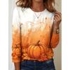 Women's Long Sleeve Crew Neck Christmas Print Casual T-Shirt, Regular Tops for Spring Summer Daily Holiday Party Wear